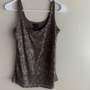 Grey sequin tank top.